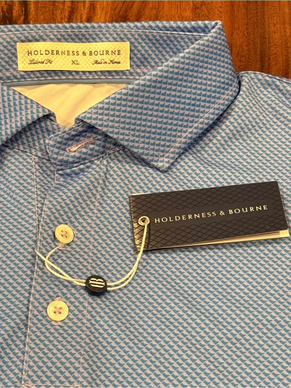 HOLDERNESS & BOURNE Polo Shirt Stonemont Financial Blue XL ~ New